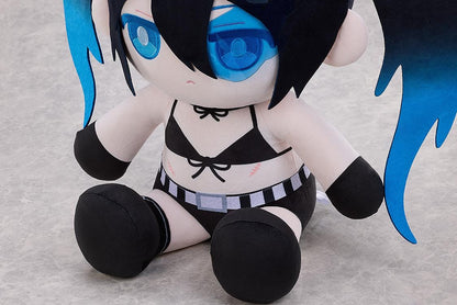 Black Rock Shooter Punipuni Big Plushie featuring a soft chibi-style seated plush design with black twin tails, blue eyes, and dark character-inspired outfit details.