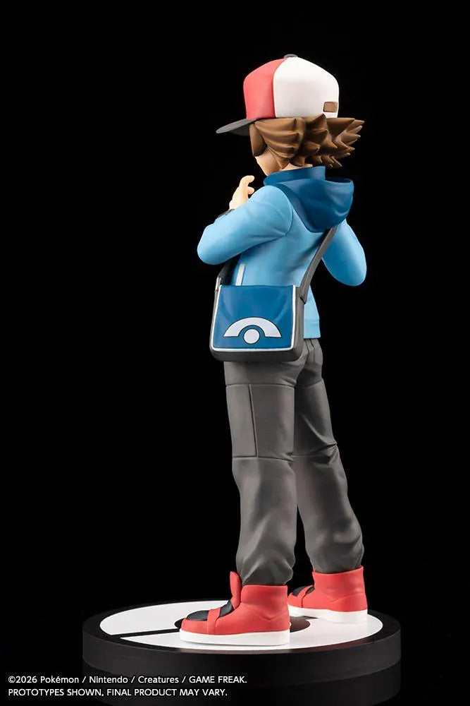 Pokemon ARTFX J Hilbert with Victini 1/8 scale figure featuring Hilbert holding a Poke Ball with Victini and flame effects