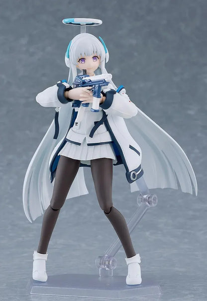 Blue Archive figma Noa Ushio action figure with halo, Millennium Science School uniform, weapon, and accessories