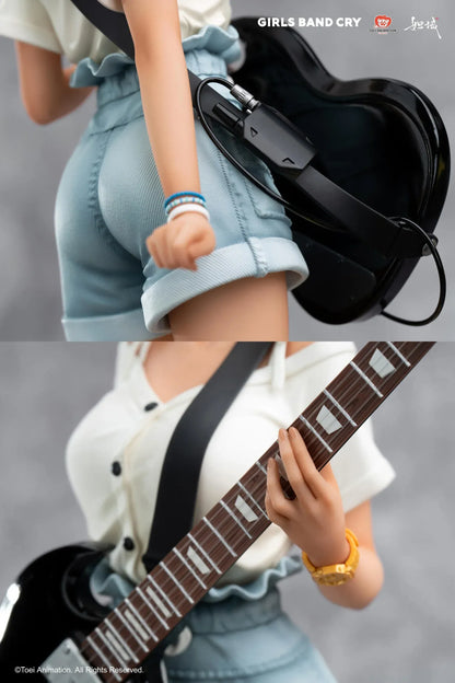 Girls Band Cry Subaru Rupa 1/7 scale figure holding black guitar with themed display base and bonus item included