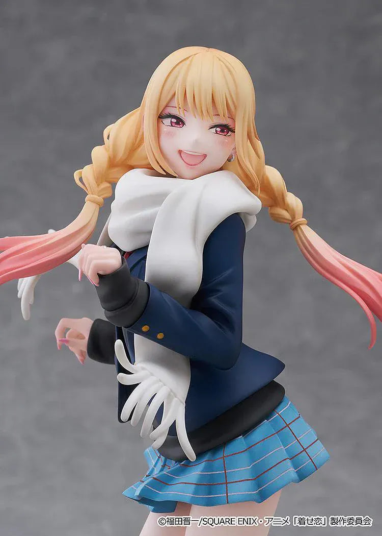 My Dress-Up Darling Marin Kitagawa Winter Uniform Ver 1/7 scale figure wearing blazer, scarf, and plaid skirt in dynamic pose.