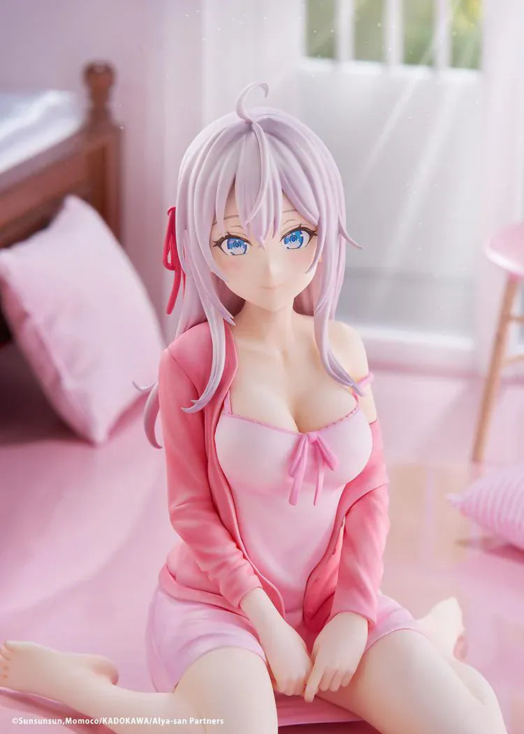Alya Sometimes Hides Her Feelings in Russian Alisa Mikhailovna Kujou 1/6 Scale Figure in pink outfit with silver hair and seated pose
