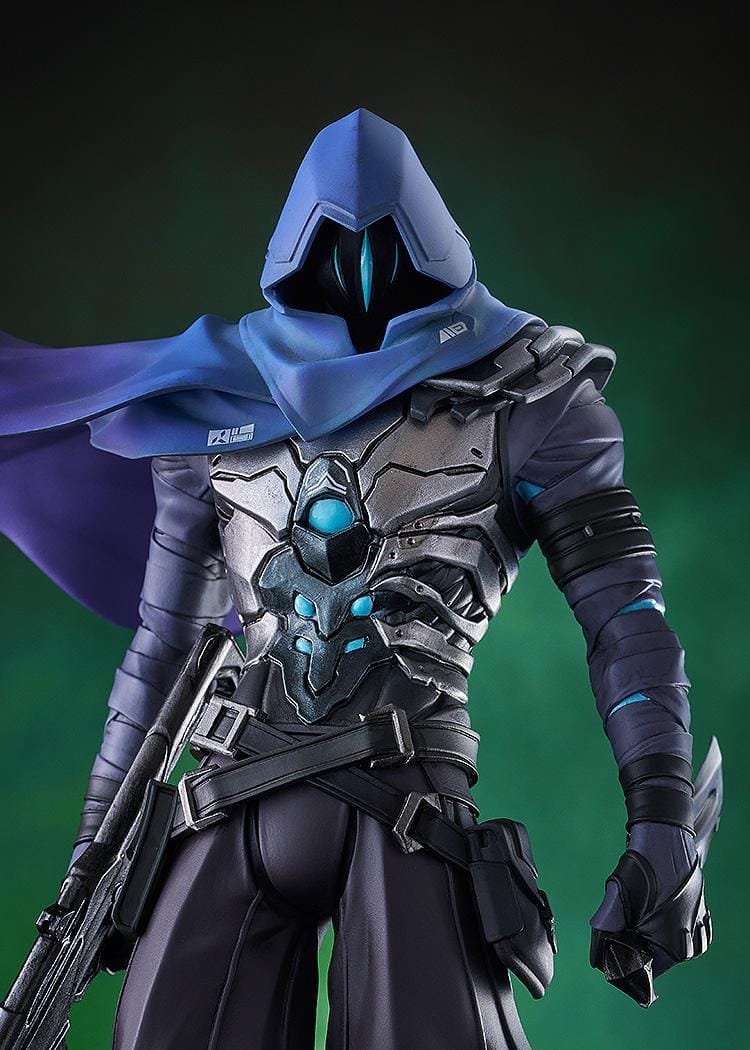 Omen Pop Up Parade SP Valorant figure with hooded armor and shadow effect base