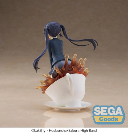 Azusa Nakano Luminasta figure from K-On sitting on teacup with splash effect and school uniform