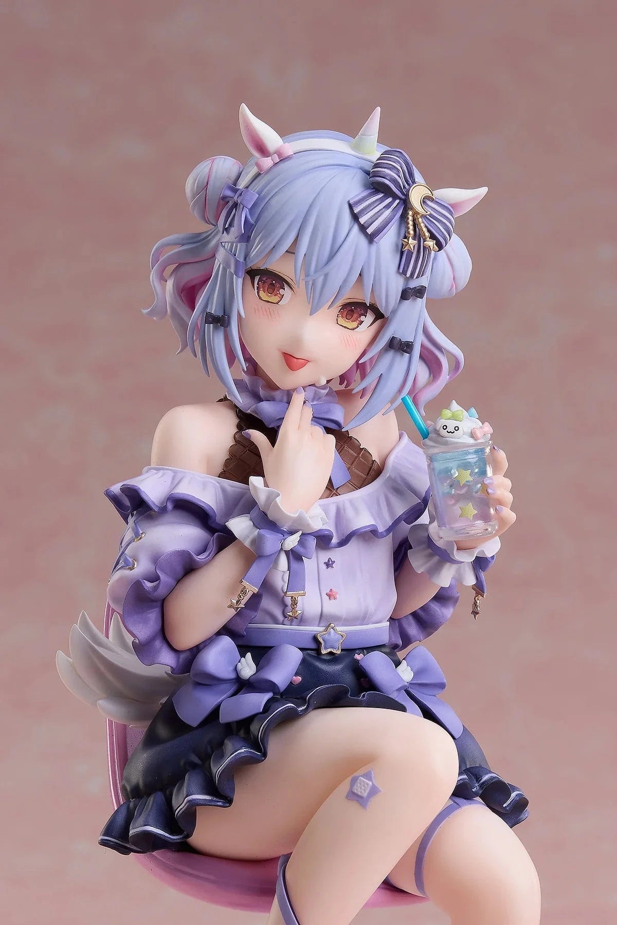 NoriPro Inuyama Tamaki Unicorn Jirai Style 1/7 Scale Figure sitting on chair holding drink