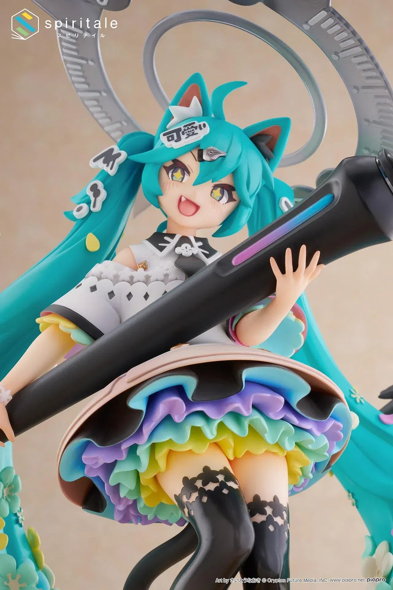 Hatsune Miku x Naoki Saito My Figure Making The Painter Ver 1/7 scale figure holding large paintbrush with floral base