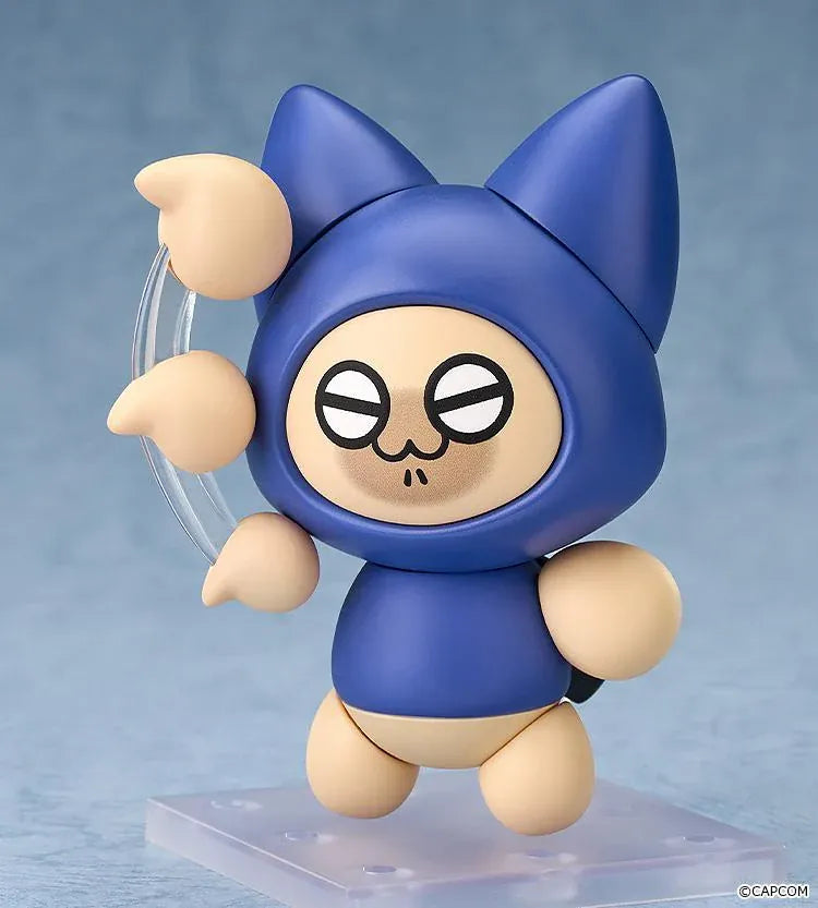 Monster Hunter Nendoroid Palico Layered Armor Kit T. Ver. figure wearing blue cat-themed armor