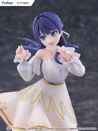 Love Live Hasunosora Girls' High School Idol Club Sayaka Murano 1/7 Scale Figure in white idol dress with flowing blue hair