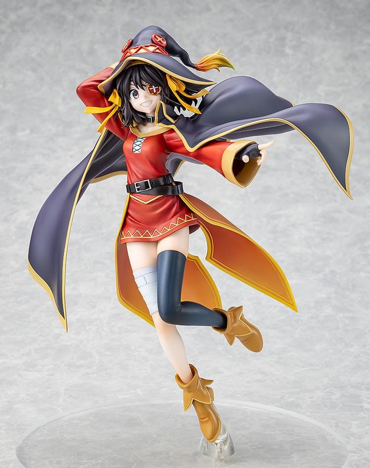 Haruhi Suzumiya KONOSUBA Megumin Collaboration Ver. 1/7 Scale Figure in red mage outfit with witch hat and flowing cape