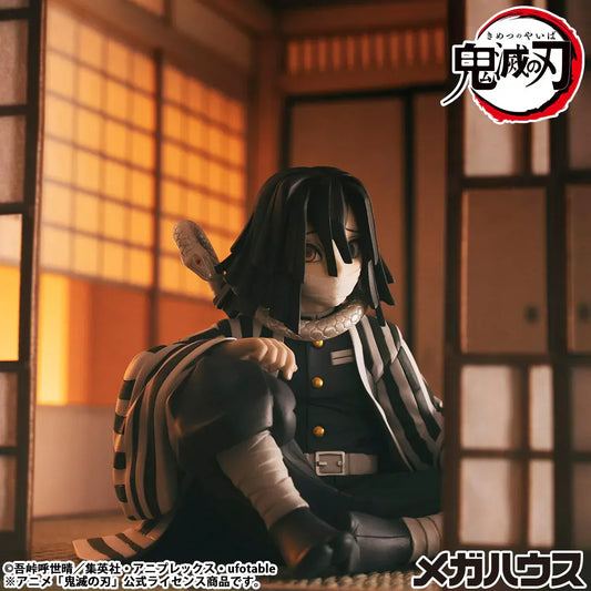 Demon Slayer G.E.M. Series Obanai Iguro seated figure re-run with striped haori and snake