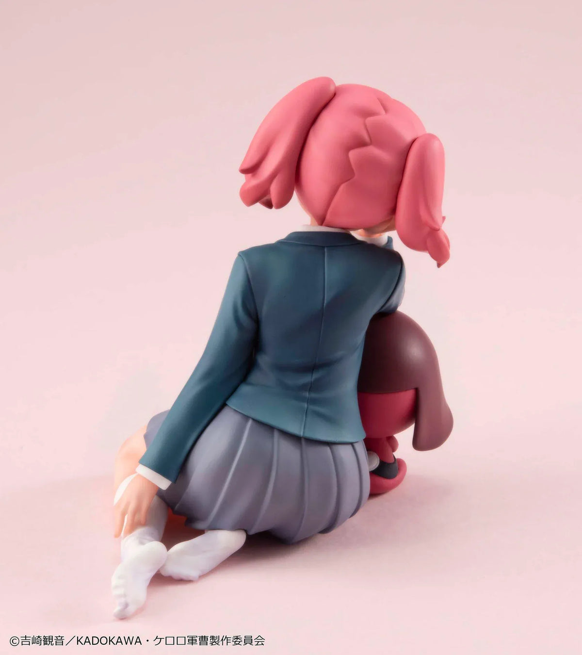 Melty Princess Palm Size Natsumi and Giroro figure, featuring smiling Natsumi in a teal school uniform beside red Giroro wearing a skull-emblem helmet.