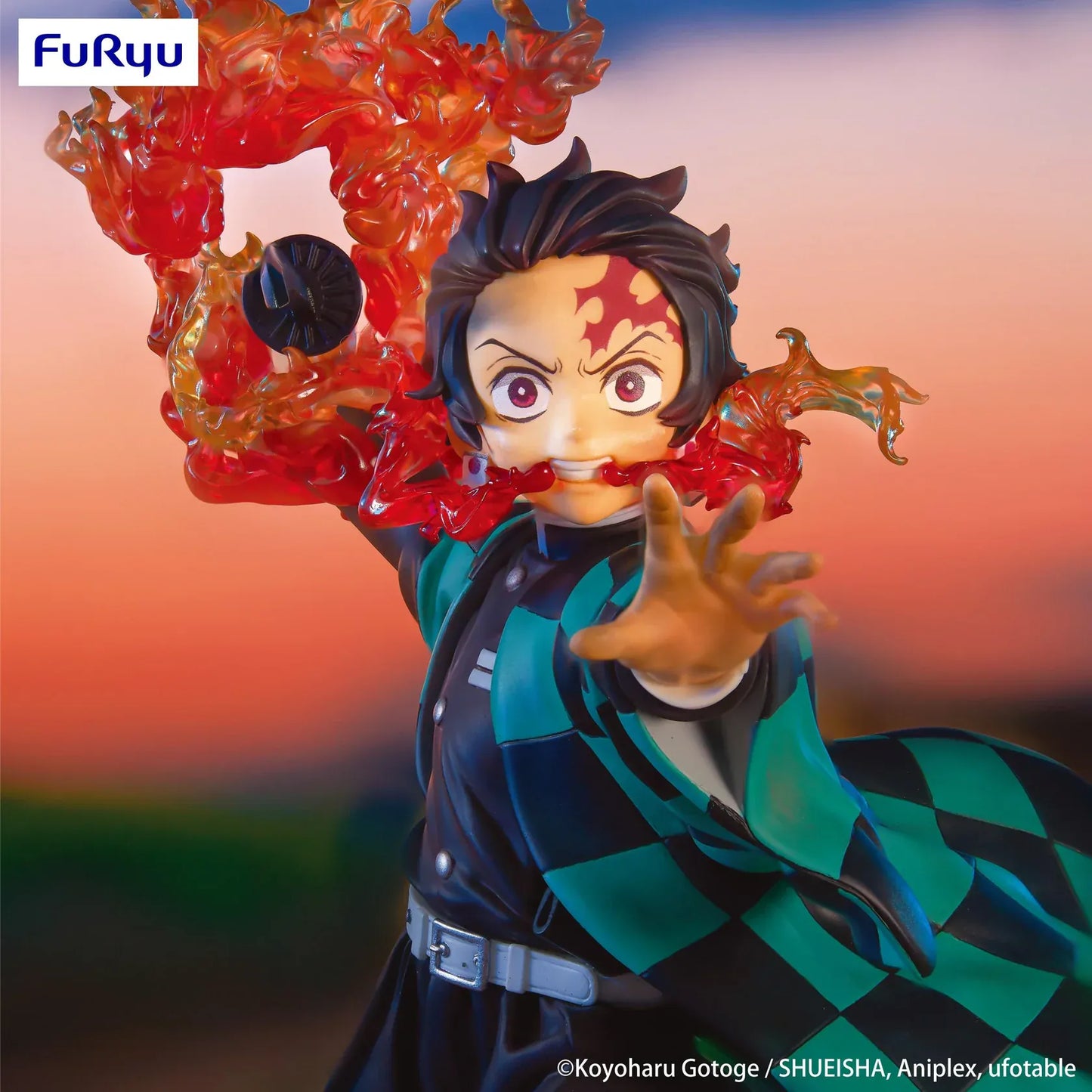 Demon Slayer Kimetsu no Yaiba Tanjiro Kamado Exceed Creative Figure rerelease featuring Tanjiro in a dynamic pose with translucent flame effects