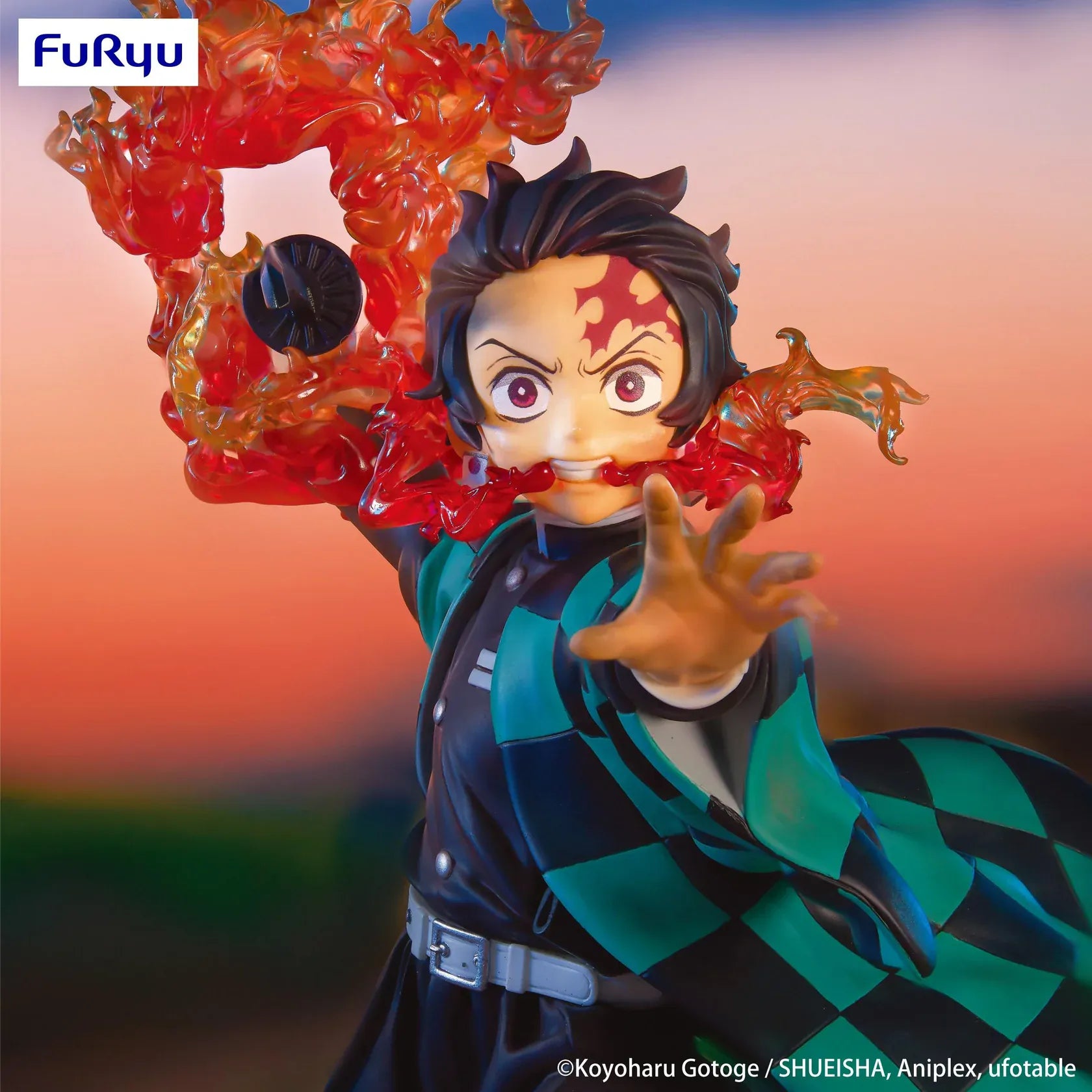 Demon Slayer Kimetsu no Yaiba Tanjiro Kamado Exceed Creative Figure rerelease featuring Tanjiro in a dynamic pose with translucent flame effects