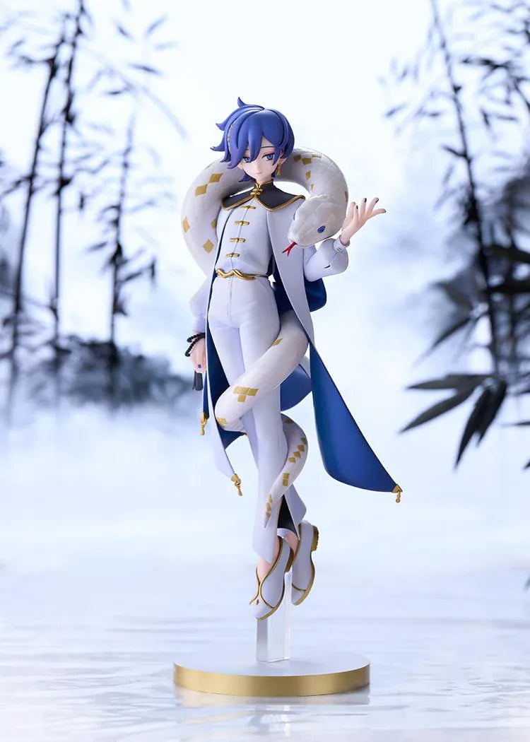 KAITO Chinese Style Ver. 1/7 scale figure wearing an elegant white and blue outfit with gold accents and a large white snake.
