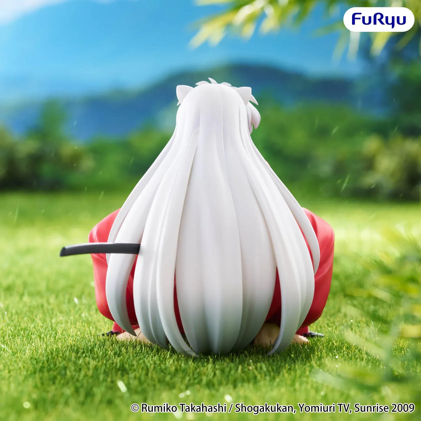 InuYasha Inuyasha Vol. 2 Noodle Stopper Figure featuring Inuyasha in his red robe with silver hair and dog ears seated on a display bowl.