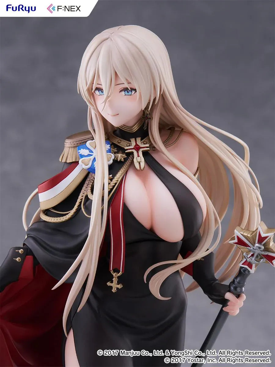 Azur Lane Bismarck Formal Dress Ver 1/7 Scale Figure wearing an elegant black and red outfit with staff