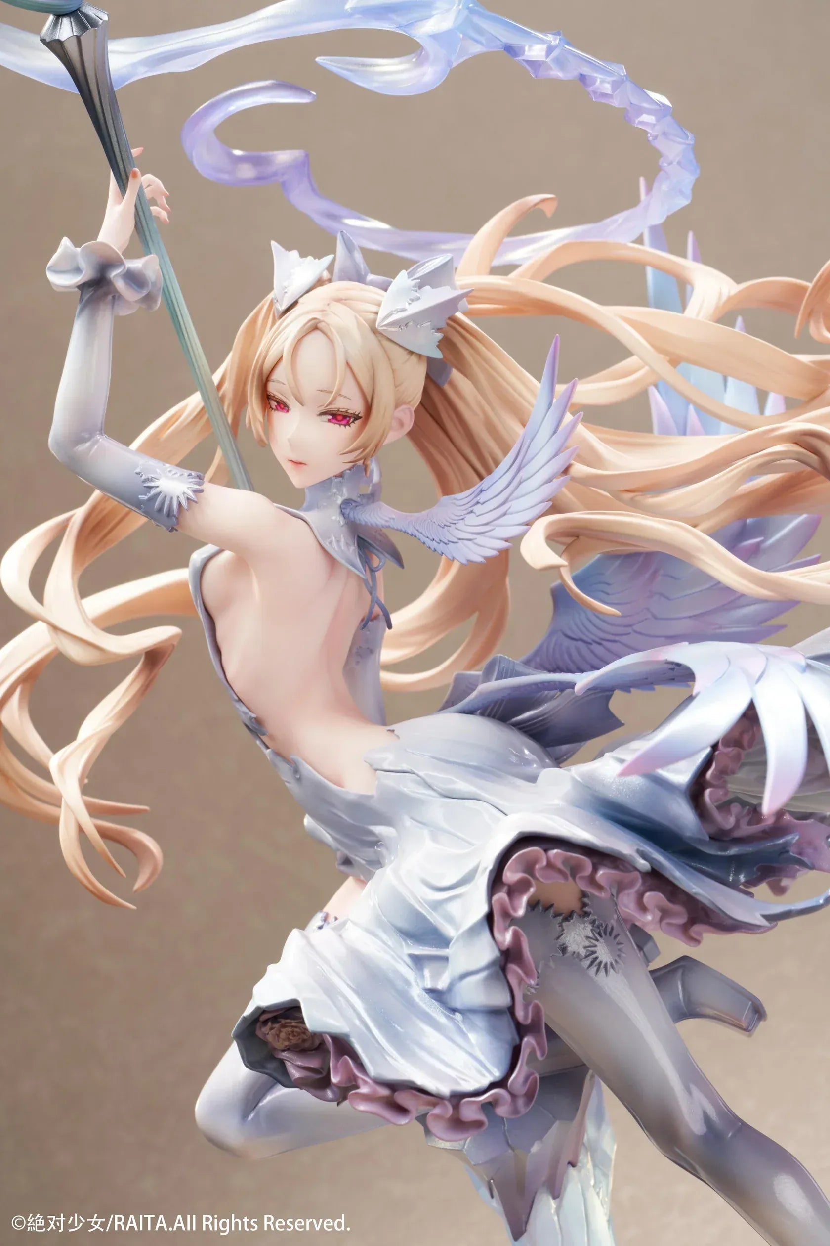 Zettai Junpaku Mahou Shoujo Kotone Sasaki 1/7 scale figure holding staff with flowing hair and magical effects
