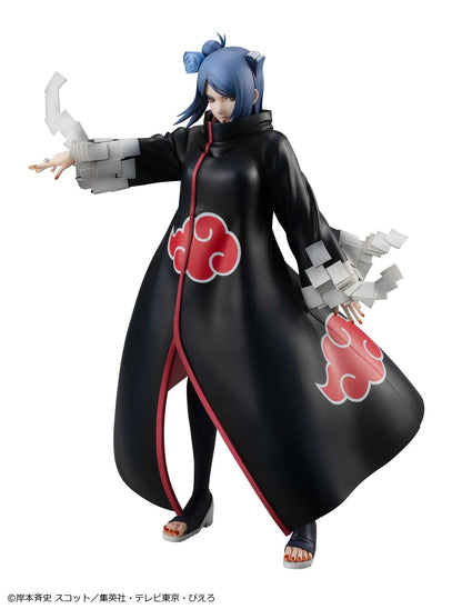 Naruto Shippuden Gals Series Konan figure wearing an Akatsuki cloak with paper ninjutsu effects