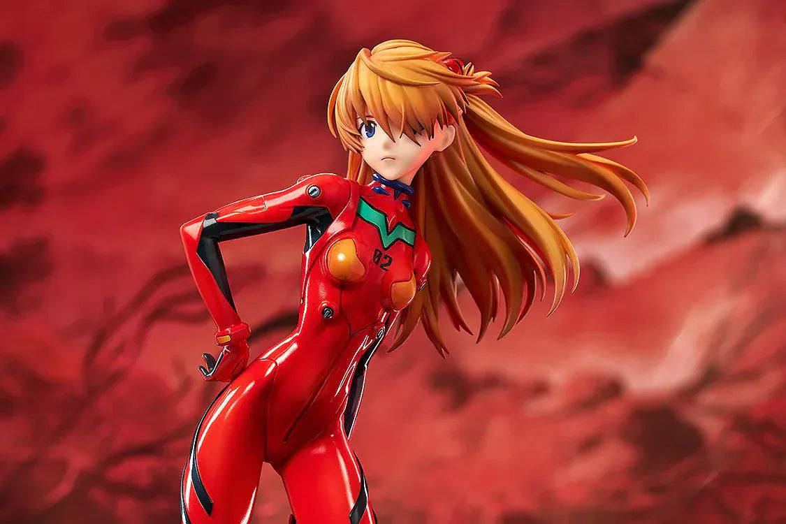 Rebuild of Evangelion Asuka Shikinami Langley 1/7 scale figure in red plugsuit standing on battle-style base