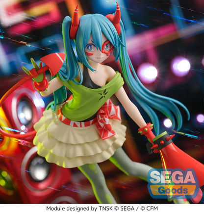Hatsune Miku Project DIVA FiGURiZMa DE:MONSTAR T.R. Version rerelease figure with devil horns, tail, and colorful outfit