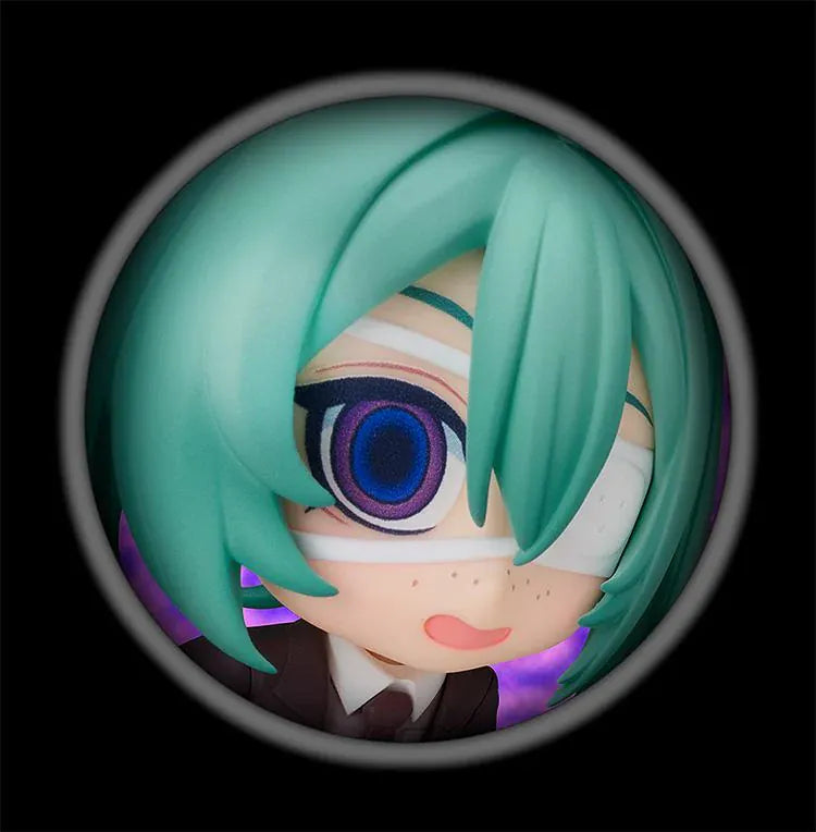 Hatsune Miku Monitoring Ver. Nendoroid figure with teal twin tails, interchangeable face plates, and monitoring-themed accessories