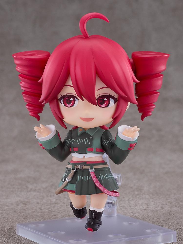Kasane Teto VOICEPEAK Nendoroid figure with red twin drill hair holding device