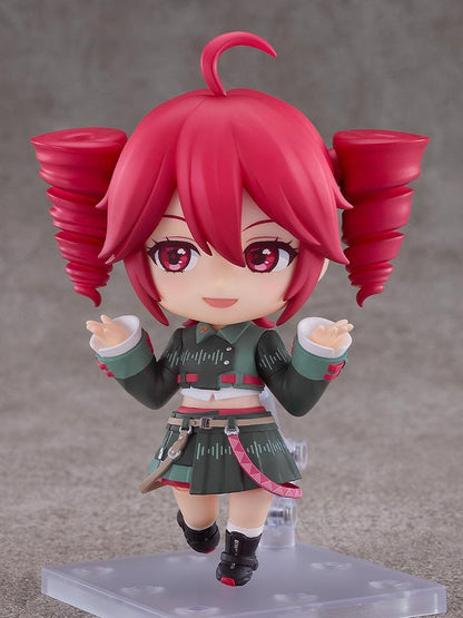 Kasane Teto VOICEPEAK Nendoroid figure with red twin drill hair holding device