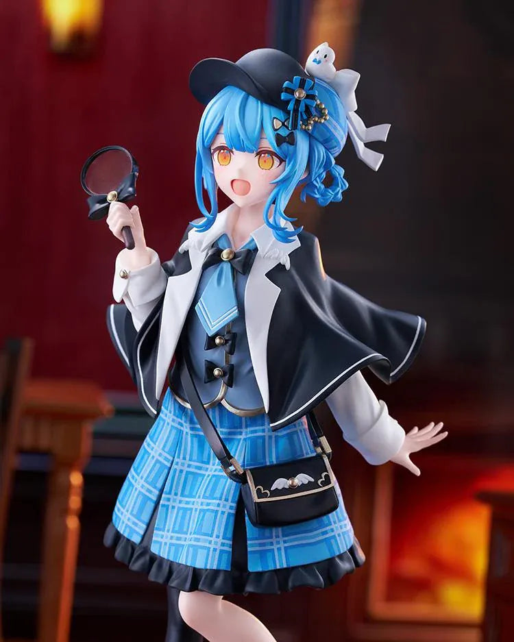 Magical Girl Witch Trials POP UP PARADE Sherry Tachibana L Size Figure with blue hair, plaid skirt, black cap, and handheld mirror