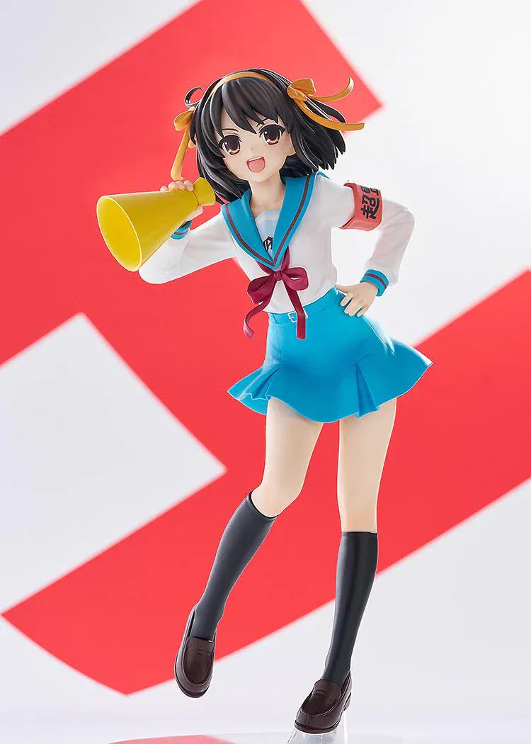 POP UP PARADE Haruhi Suzumiya L Size anime figure holding megaphone in North High school uniform by Good Smile Company