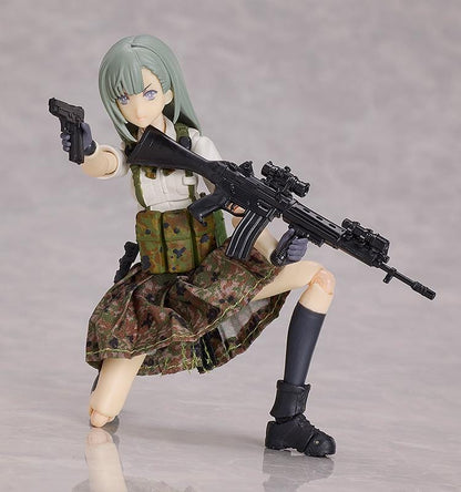 Little Armory figma Ena Toyosaki ver. 1.5 Figure wearing camouflage tactical gear and holding a detailed rifle
