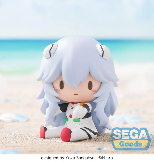 Rei Ayanami long hair Fuwa Petit chibi figure from Rebuild of Evangelion sitting pose