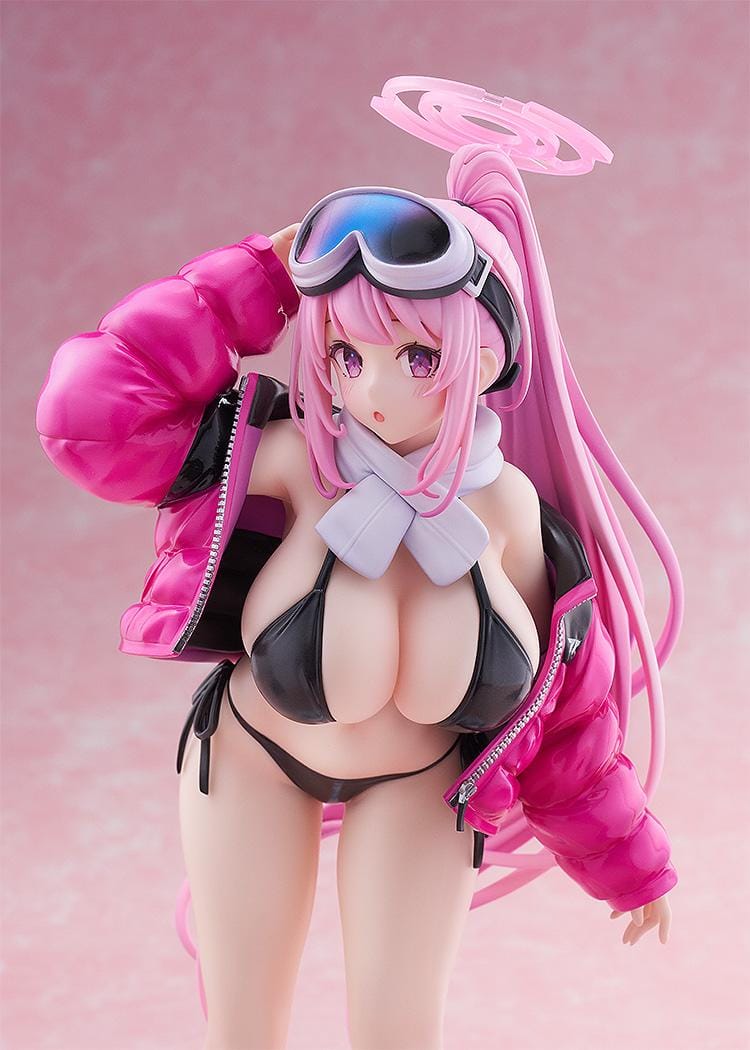 Blue Archive Eimi swimsuit 1/7 scale figure with pink jacket black bikini and long pink hair