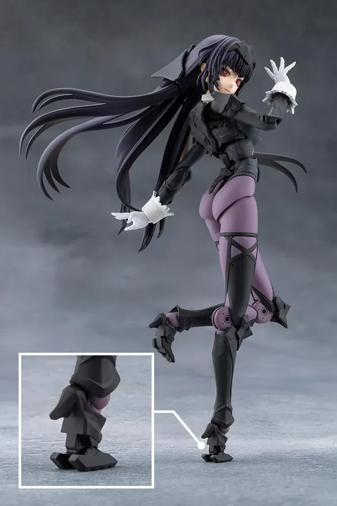 Megalomaria Unlimited Universe Maria Kagaribi Dress Code model kit wearing a gothic black dress and holding a red-bladed sword.