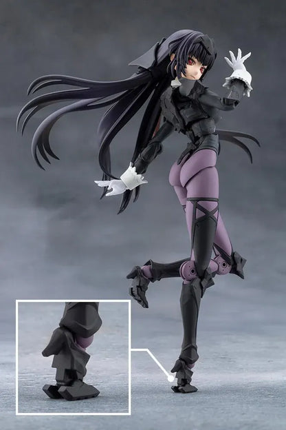 Megalomaria Unlimited Universe Maria Kagaribi Dress Code model kit wearing a gothic black dress and holding a red-bladed sword.