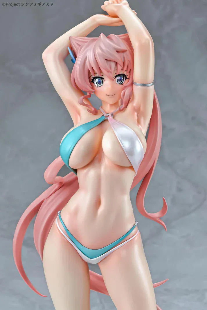 Senki Zesshou Symphogear XV Maria Cadenzavna Eve Bikini Style Gloss Ver. 1/7 Scale Figure in a turquoise and white swimsuit