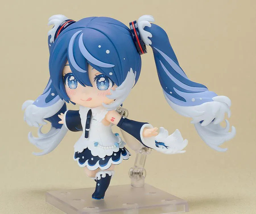 Hatsune Miku Katsushika Hokusai Collaboration Nendoroid featuring blue wave-inspired twin-tails and a white-and-navy outfit.