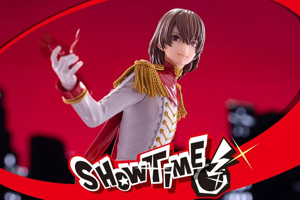 Persona 5 Royal Oshi Works Crow figure featuring Crow in his white Phantom Thief outfit holding his saber and signature red mask