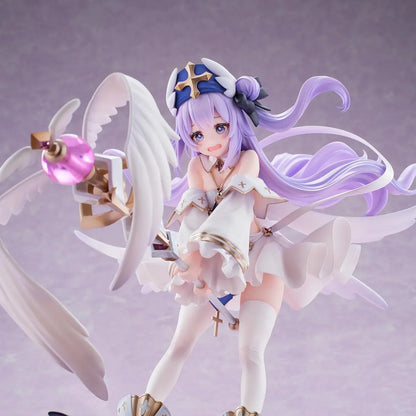 Unicorn White My Angel 1/6 scale figure from Azur Lane with angel wings, white dress, lavender hair, and staff accessory on display base