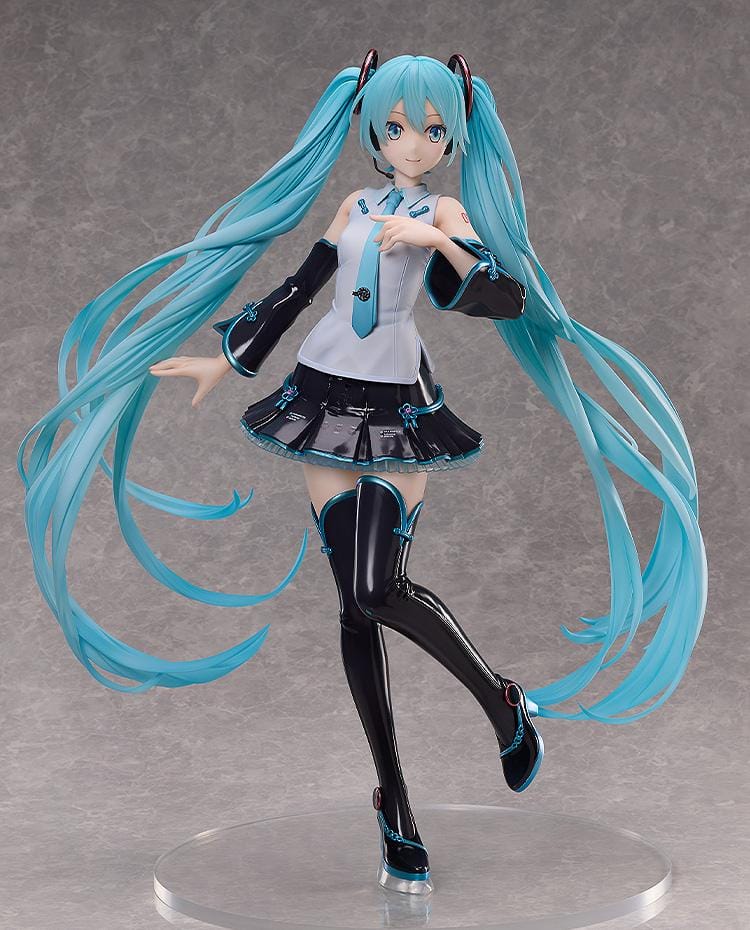 Hatsune Miku V4 CHINESE 1/3 Scale Figure featuring Miku with long teal twin tails, white and black outfit, teal accents, and an elegant display pose.