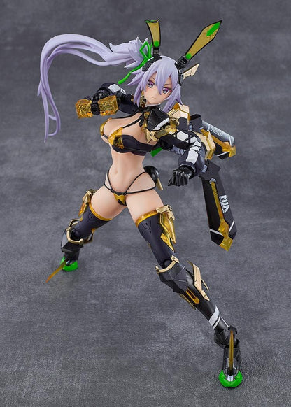 BUNNY SUIT PLANNING figma Silva Barrelline Figure featuring Silva with lavender hair, black-and-gold armored bunny suit, mechanical armor details, and large weapon accessory.