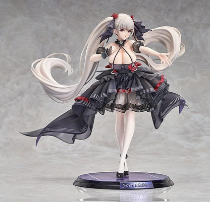 Azur Lane Formidable μ Equipment 1/7 scale figure in black and red idol-style dress with long twin tails standing on themed base