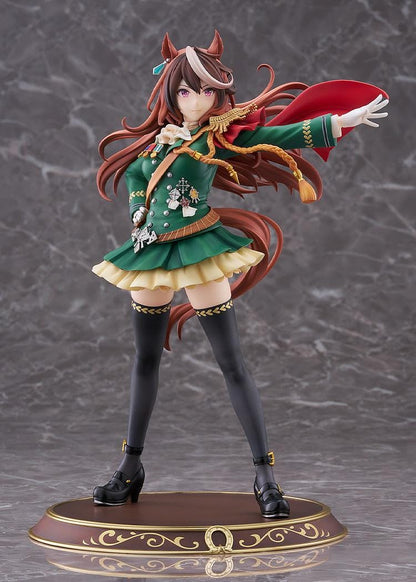 Uma Musume Pretty Derby Symboli Rudolf Signature Racewear Ver 1/7 scale figure wearing green uniform with red cape.