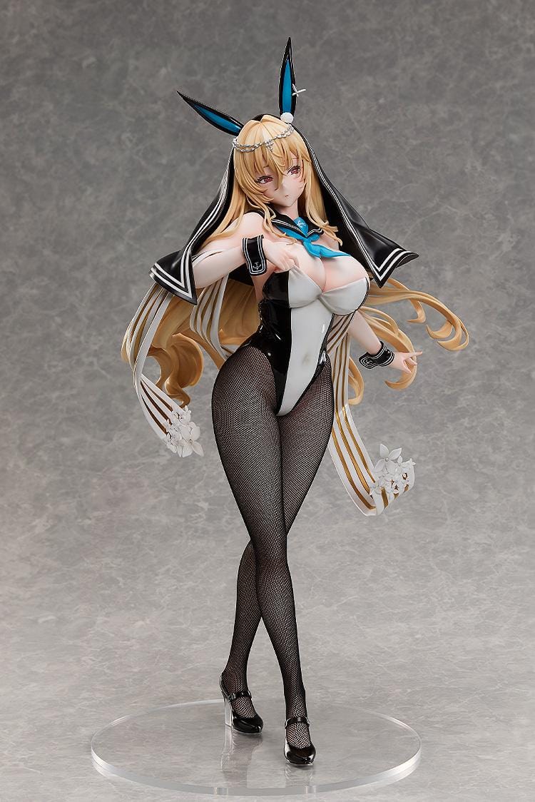 Azur Lane Implacable Bunny Ver 1/4 scale figure featuring glossy bunny suit, fishnet stockings, and flowing blonde hair