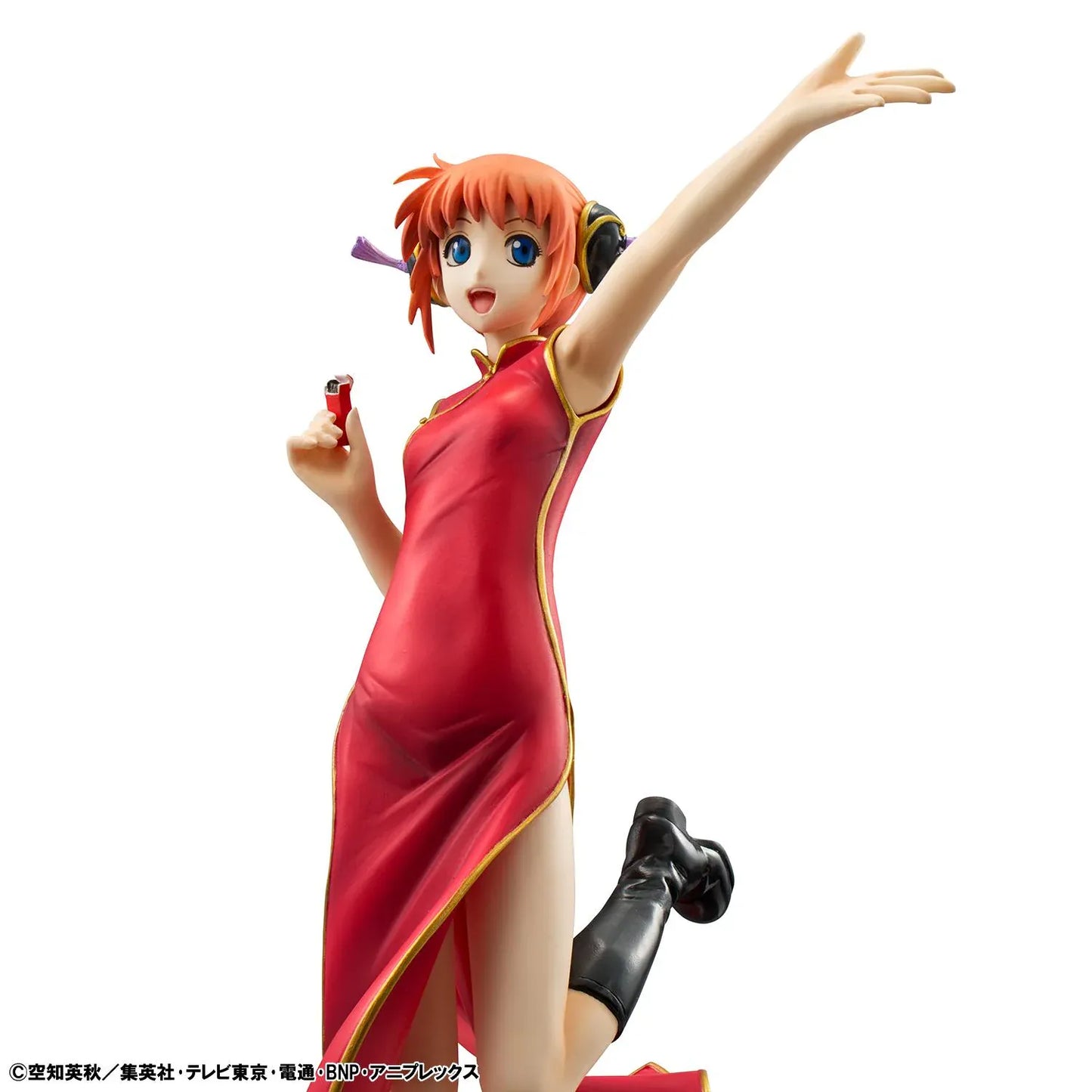 Gintama G.E.M. Series Kagura Figure Limited Repeat Reissue wearing her red Chinese-style dress and holding a purple umbrella