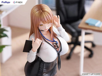 Goddess of Victory Nikke F:NEX Emma Office Therapy Ver. 1/7 Scale Figure featuring Emma in a white blouse and black skirt standing in an office setting