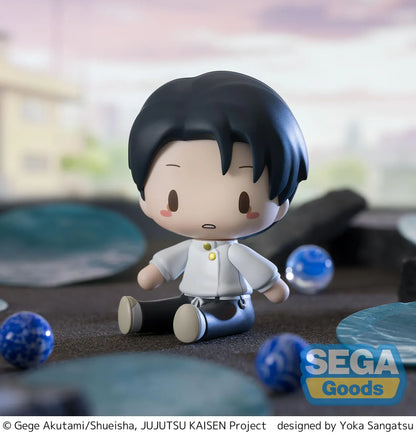 Yuta Okkotsu chibi figure from Jujutsu Kaisen The Culling Game seated in his white uniform with dark hair and gold buttons.
