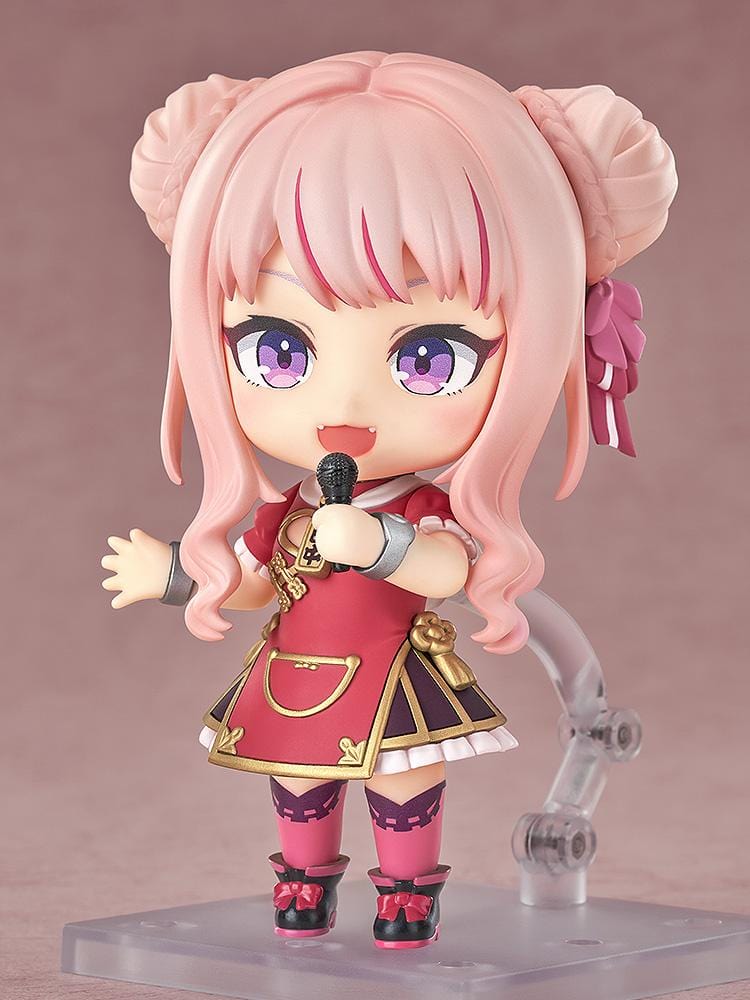 HimeHina Channel Nendoroid No.2871 Tanaka Hime in red idol outfit with twin buns and fanged smile