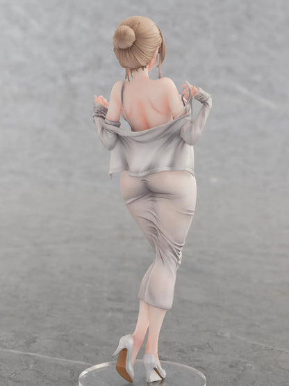 Gwan-E Illustration Muboubi na Erin 1/6 Scale Figure featuring Erin with blonde hair, gray dress, matching heels, and elegant standing pose.