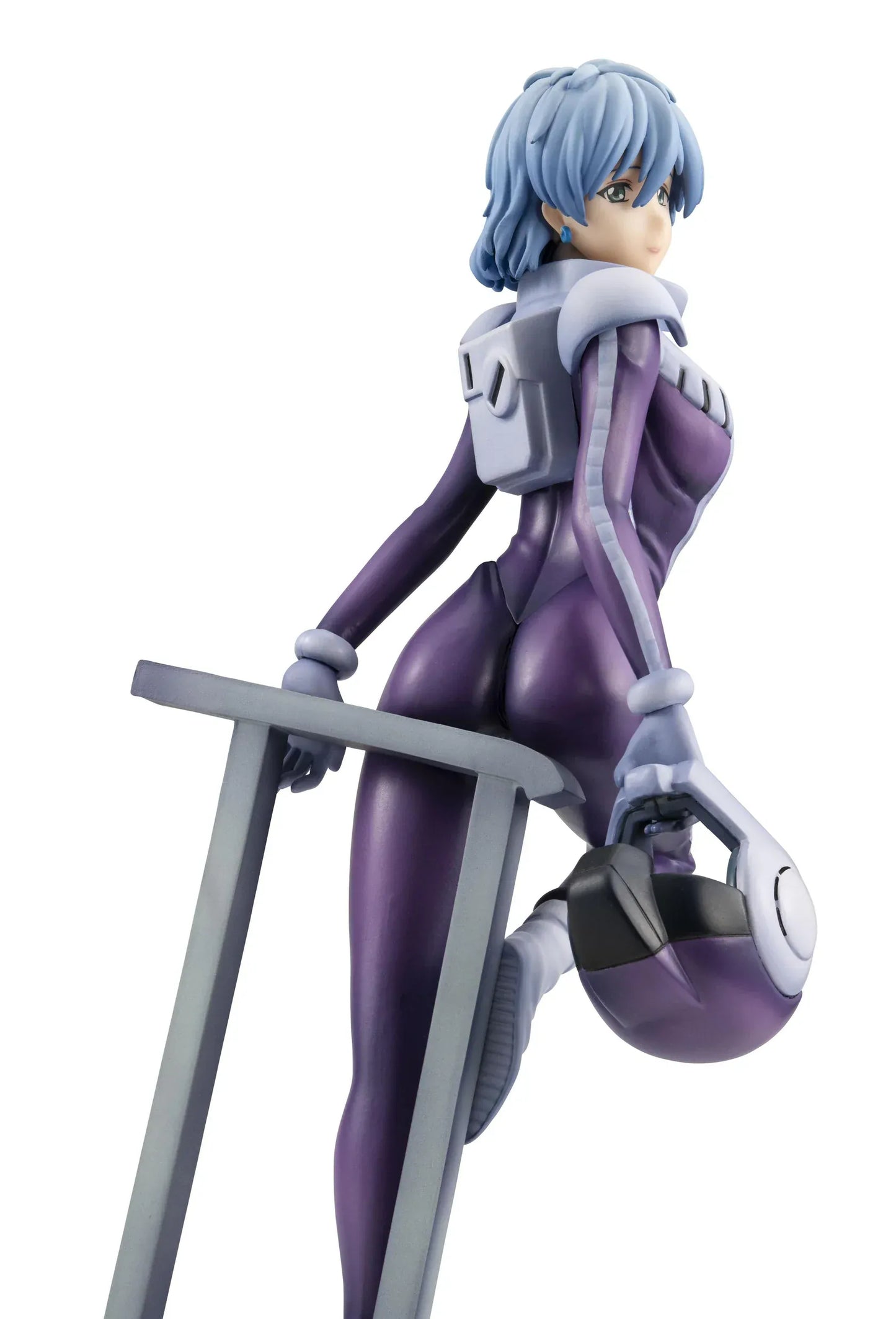 Mobile Suit Gundam The 08th MS Team Aina Sahalin Snow Night Ver. figure wearing purple pilot suit holding helmet