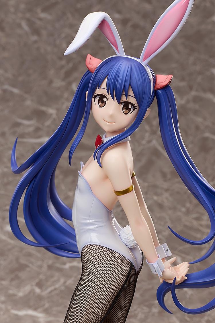 FAIRY TAIL Wendy Marvell Bunny Ver. 1/4 Scale Figure with blue hair white bunny outfit and tall bunny ears